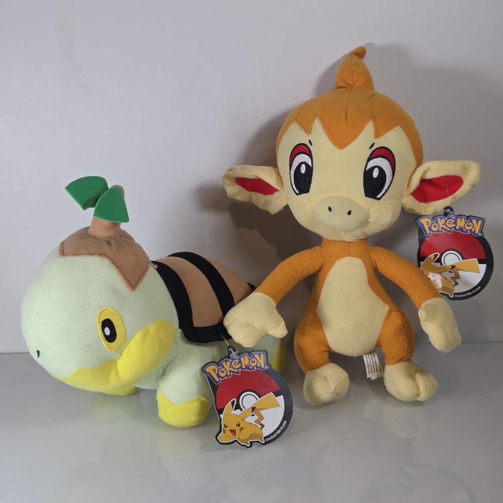 Toy Factory Pokemon Plush Lot of 2 - Turtwig & Chimchar - Original Tags
